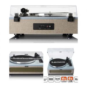 Platine Bluetooth - LENCO - R&eacute;tro - 4 haut-parleurs int&eacute;gr&eacute;s - Bluetooth 5.0 - 33/45 tours - Neuf