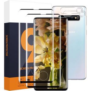 Kal-Lot De 2 + 2 Films De Protection D'écran En Verre Blindé Pour Samsung Galaxy S10 + Verre De Protection D'écran 9h Pour S10, Sensitive Touch, Bords 3d, Ultra Transparent Samsung S10 - Neuf