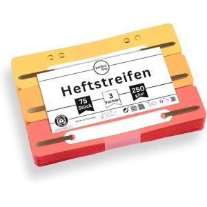Kalanka-Lot De 75 Bandes De Cahiers En Carton Recyclé, 250 G/M², 3 Couleurs (Jaune, Orange, Rouge), Fabriquées En Allemagne, Rabats Certifiés Blauer Engel - Neuf
