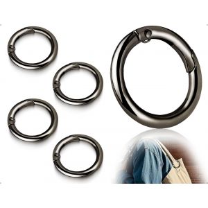 Checarzhn--No1-Lot De 4 Mousquetons, Mousquetons En Alliage De Zinc, Mousquetons À Joint Torique, Anneau Mousqueton, Porte-Clés, Clips À Ressort, Pièces De Rechange, Pour Porte-Clés Diy (Noir, 25 Mm, - Neuf