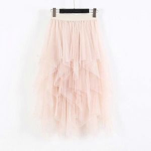 Femmes Tulle Jupe Taille Élastique Maille Long Paragraphe Jupe Robe - Neuf