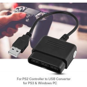 Convertisseur De Manette Ps2,Adaptateur De Manette Ps2 Vers Ps3 Ps2 Vers Usb Pour Pc Ou Ps3 Manette Filaire Sans Fil Ps1 Ps2,Compatible Win98 Me 2000 Xp Vista Win7 - Neuf