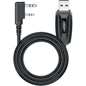 JGD-Talkie Walkie C&acirc;ble de Programmation USB 2 Broches Compatible avec Radio Baofeng s&eacute;rie UV-5R UV-5RE BF-88E BF-888S Syst&egrave;me Informatique Compatible WinXP / Win7 / Win8 / Win10 (1 pi&egrave;ce) - Neuf