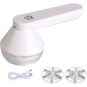 Brosse anti-peluches &eacute;lectrique rechargeable, &eacute;limine instantan&eacute;ment les peluches et les bouloches (blanc) - Neuf