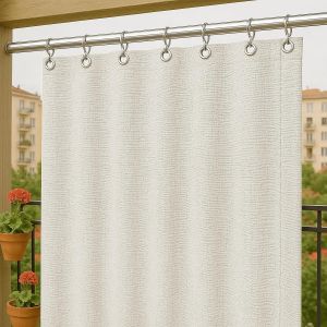 Mevronisshop-Rideaux D'ext&eacute;rieur Imperm&eacute;ables Avec Anneaux En M&eacute;tal Anti-Moisissure - Auvent Lat&eacute;raux Gazebo Occultant Pour Terrasse Balcon Pergola Toile Solaire Isolant Thermique (Naturel L.150x290h - Neuf