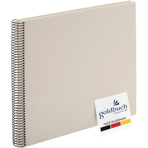 Mevronisshop-Goldbuch Bella Vista 25323 Album Photo &Agrave; Spirales 35 X 30 Cm Avec 40 Pages Blanches Album Photo En Lin Pour Photos Et Photos &Agrave; Coller, Gris Sable - Neuf