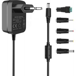 Ulteronixshop-18V 1A Adaptateur d&iquest;Alimentation, 18 Volt 1000mA 800mA 750mA 500mA 400mA avec 5 Embouts pour la Plupart des appareils &eacute;lectroniques 18V, Centre Positif - Neuf