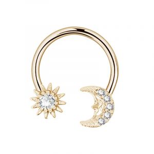 Piercing Corporel Lune Septum Piercing 16g Soleil Piercing Daith En Acier Chirurgical 316l Piercing Nez Anneaux Avec Cz Piercing Fer À Cheval Helix Tragus Piercing Bijoux Pour Femmes - Neuf