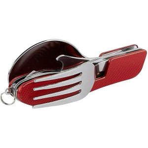Ensemble D'ustensiles D'aventure En Plein Air - Couteau, Cuill&egrave;re Et Fourchette En Rouge Vif, L&eacute;ger Et Portable Pour Le Camping, La Randonn&eacute;e Et Les Pique-Niques - 1,1 X 8,75 X 4,25 Po - Neuf