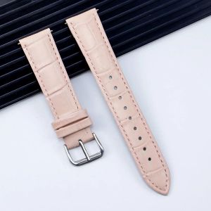 Typi-Bracelets De Montre En Cuir Véritable 12/14/16/18/20/22/24mm,Boucle Ardillon En Acier,Ceinture De Poignet De Haute Qualité|Rose|12mm - Neuf