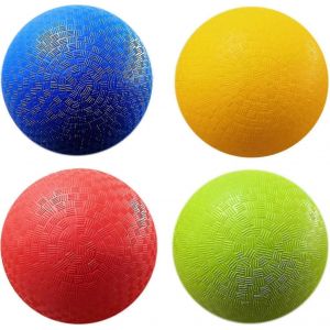 Ballons de terrain de jeu Dodgeball de 8,5 pouces,paquet de 4 balles avec 1 pompe,taille officielle pour le ballon chasseur,le handball,les camps et les &eacute;coles (4 balles et 1 pompe) - Neuf