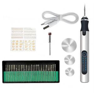 Stylo De Gravure &Eacute;lectrique,Ensemble D'outils De Gravure Multifonctionnels,Outil De Gravure Sans Fil Portable,Etchi - Neuf
