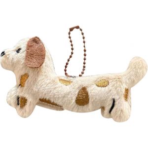 Porte-cl&eacute;s en peluche | Porte-cl&eacute;s teckel, chiot en peluche, d&eacute;coration de sac &agrave; dos pour gar&ccedil;ons et filles, voyage, salle de classe, anniversaire - Neuf