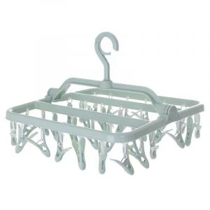 Séchoir à chaussettes, étendoir à linge avec 32 pinces, séchoir à linge pliable suspendu, étendoir à linge intérieur/extérieur, pour chaussettes, sous-vêtements et petits vêtements - Neuf