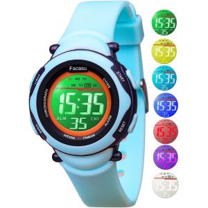 Bnhgc-Montre Digitale Enfants,Montre Filles Garçon,Montre Étanche Numérique Sport Et Colorée Lumière Avec Alarme Chronomètre Cadeaux Pour Enfants - Neuf