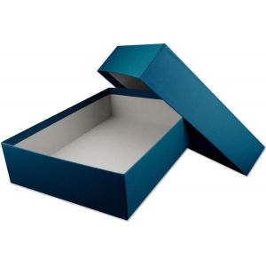 1x Bo&icirc;te De Rangement Et De Cadeau De Qualit&eacute; Sup&eacute;rieure Format A4 Gris/Bleu 302 X 213 X 70 Mm - Neuf