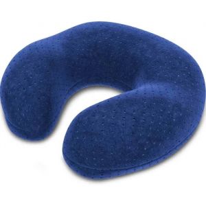 Coussin de Voyage - BONMEDICO - ALANGDUO - M&eacute;moire de Forme - Gel Rafra&icirc;chissant - Bleu - Neuf