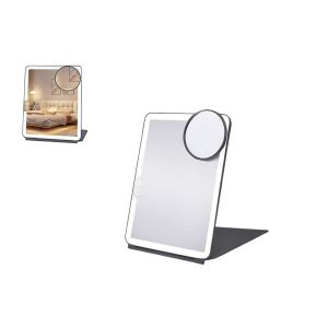 Miroir De Maquillage Lumineux Portable Avec 3 Modes De Couleur, Rechargeable Par Usb, &Eacute;cran Tactile, Design Pliable - Neuf
