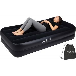 Ulteronixshop-Matelas Gonflable Lit Electrique autogonflant 1 Place 195x96x46cm Lit d'appoint avec Pompe int&eacute;gr&eacute;e Hauteur de Couchage Extra &eacute;lev&eacute;e Surface floqu&eacute;e pour Camping et Maison - Neuf