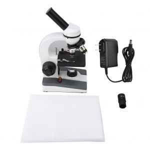 Microscope monoculaire de biologie WF10X 40-400X pour experiences 100-240 V (prise UE) - Neuf
