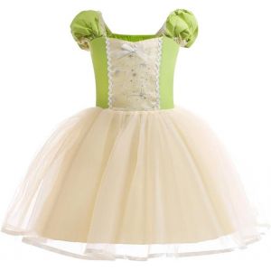 Ehnga-Petite Fille Princesse Blanche Neige Cendrillon Ariel Raiponce Costume Déguisement Robe Anniversaire Noël Fête Carnaval Cosplay Habillée - Neuf
