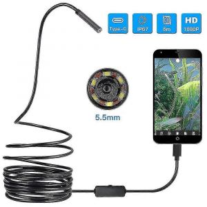 Endoscope USB 3 en 1 Endoscope 5.5mm Ultra mince Caméra d'inspection étanche serpent - Neuf