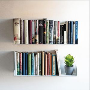 Set De 2 Etagere Murale Blanche 60 Cm | Bibliotheque Etagere Rangement Livre | Tablette Murale Fixation Invisible Comme Etagere Bureau, Étagère Cuisine, Mangatheque, Étagère Murale (2, Blanche) - Neuf