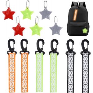 Meimie-12 Pièces Pendentifs Réfléchissants, Porte-Clés Réfléchissant, Réflecteurs Pour Enfants Pendentifs Réfléchissants De Sécurité, Réflecteurs Pour Cartable, Sac À Dos, Cyclisme, Marche, Course À Pied - Neuf