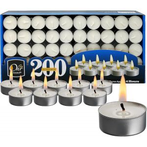 KALANKA-Ohr Candles Bougies Chauffe Plat - Pack de 200 Bougies en Vrac - Lot Bougies Chauffe Plat - Bougies Blanches Chauffe-Plat - 4 heures - Neuf