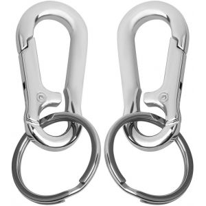 Porte-Clés, 2 Pièces En Métal, Mousqueton, Porte-Clés Pour Loisirs Créatifs, Fermoirs Mousquetons, Clips Pivotants, Porte-Clés Pour Hommes-Générique - Neuf