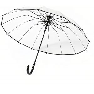 Parapluie Transparent Mariage Grand Parapluie Bulle De Pluie 14 Nervures Poe Surface Ouverture Automatique - Neuf