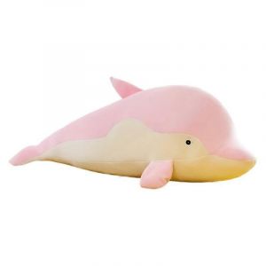 Dauphin en peluche poup&eacute;e de chiffon grande longue bande endormie mignon oreiller poup&eacute;e poup&eacute;e-rose - Neuf