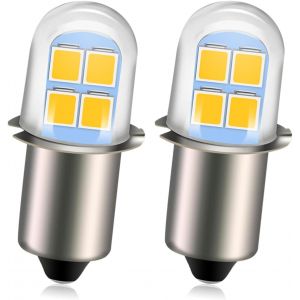 Nsiecd-Lot De 2 Ampoules Led P13.5s Jaunes 2835 8smd 4,5 V 6 V Pour Lampes Frontales, Lampes Torches - Neuf