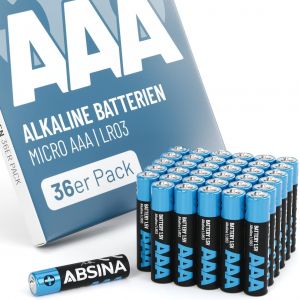 36x Piles AAA Pack Grande 1,5V Alcaline - Pile AAA Longue dur&eacute;e pour t&eacute;l&eacute;commande, Jouets, r&eacute;veils et Plus Encore - Batterie AAA, Triple a Batterie, Petite Pile, Piles LR03, AAA Piles - Neuf