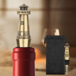 Checarzhn--No1-Bouchon De Bouteille De Vin En Forme De Phare Nautique Pour Vin Champagne, Cadeaux De Phare Pour Homme Et Femme, Amateurs De Pharos, Économ Ur De Vin, Accessoires De Vin, Bronze - Neuf