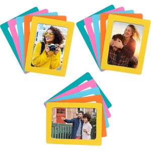 Cadre Photo Magnetique Frigo (Lot de 15) - Magnet Photo Frigo 10x15 cm - Porte Photo Magnetique pour Surfaces Métalliques - 5 Couleurs Différentes - Neuf