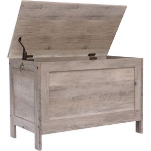 SUBZONAL-Banc de Rangement, Coffre de Rangement avec Charni&egrave;res de S&eacute;curit&eacute;, Banquette, 76 cm, Rangement pour Jouet Enfant, Solide, Stable, Coffre &agrave; Jouets, Montage Facile, Gr&egrave;ge EBG75CW01G1 - Neuf