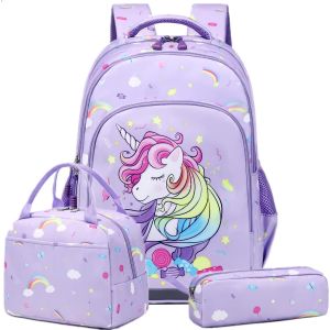 Cartables Primaire Fille Sac à Dos Filles Sac Enfant Fille Sac Ecole Fille Primaire Sac Licorne Sacs Scolaires - Neuf