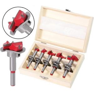 Foret, 5pcs 15-35 mm Réglable Positionnement de la Foret de Définir, de Carbure Cimenté de Menuiserie Vu le Trou avec butée de Profondeur (Profondeur de la Gamme 10-40mm) - Neuf