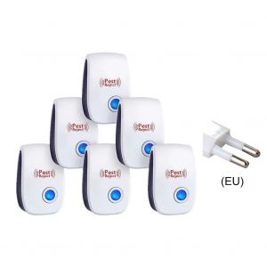 Lot De 6 Pi&egrave;ces R&eacute;pulsif Ultrasonique Antiparasitaire &ndash; Anti-Insectes & Rongeurs - Neuf