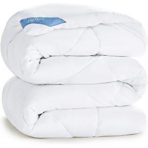 Ulteronixshop-Couette Temp&eacute;r&eacute;e 140x200 cm pour Lit 1 Personne, &Eacute;dredon 300GSM pour 4 Saisons, Couverture en Microfibre pour Hiver et Automne, Chaud, Lavable en Machine, 140 x 200, Blanc - Neuf