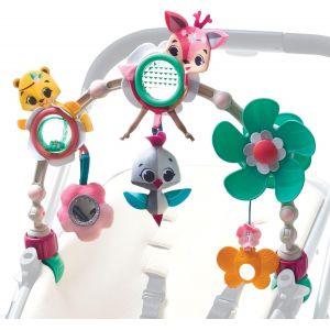 Arche D'activit&eacute; Sunny Stroll Avec Hochets, D&egrave;s La Naissance, Clips De Fixation Universels Compatibles Avec Toutes Les Poussettes Ou Landaus, Collection Black & White - Neuf