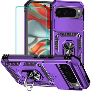 LORANKA-Coque pour Google Pixel 9 Pro XL avec protecteur d'&eacute;cran : [Qualit&eacute; militaire test&eacute;e en cas de chute] Anneau de protection antichoc pour appareil photo &iquest; Pixel 9 Pro XL (violet) - Neuf