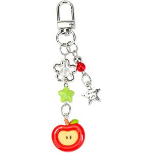 KAL-Y2K - Porte-Clés En Forme De Pomme - Étoile - Accessoire Élégant Pour Sac À Dos Pour Femme - Rouge - Neuf