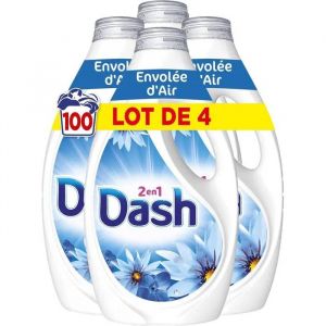 Dash 2en1 Lessive Liquide, 100 Lavages (4 x 25 Lavages), Envol&eacute;e d'Air - Neuf