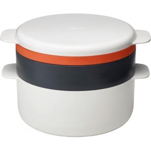 Subzonal-M Cuisine - Set De 4 Pi&egrave;ces Empilables Pour Cuisson Au Micro-Ondes - Blanc Orange Et Gris - Neuf
