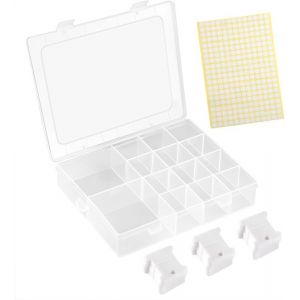 Mevronisshop-Lot De 120 Bobines De Fil &Agrave; Broder En Plastique Blanc Avec Bo&icirc;te De Rangement Et 260 Autocollants Vierges - Neuf
