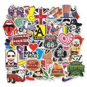 Lot De 100 Autocollants Imperméables En Vinyle Pour Skateboard, Ordinateur Portable, Valise, Voyage, Moto, Voiture, Vélo - Neuf