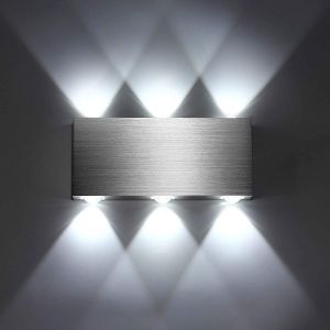 Eryi-Applique Murale Led 18w Intérieur Lampe Murale Moderne Carré Up Down En Aluminium Eclairage Décoration Lumière Pour Chambre A Coucher Bureau Lit Couloir Salon Hôtel Bar Blanc Froid - Neuf
