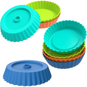Lot De 8 Mini Moules &Agrave; Tarte Ronds En Silicone De 12,7 Cm - Neuf